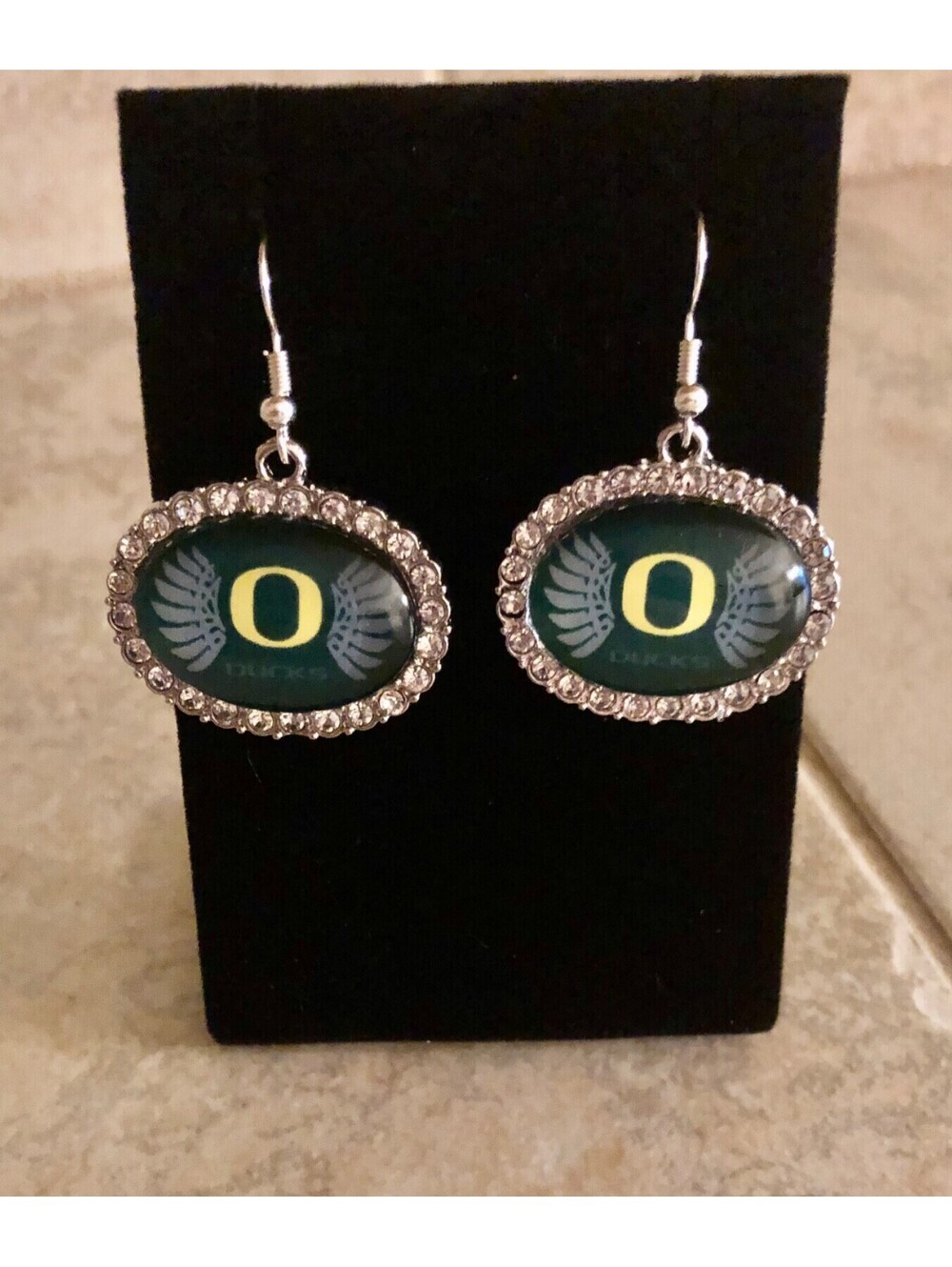 Oregon Ducks Bling Dangle Earrings